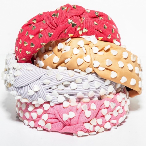 Anthro Gold Heart Studded Red Headband - Picture 7 of 16